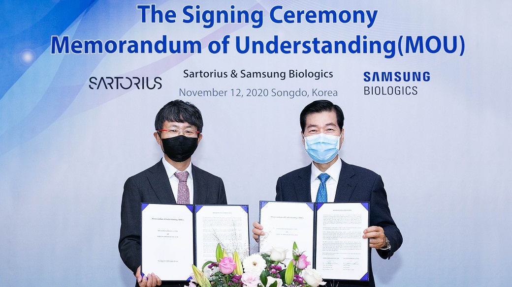 The Singing Ceremony Memorandum of Understanding(MOU) sartorius & Samsung Biologics November 12, 2020 Songdo, Korea
