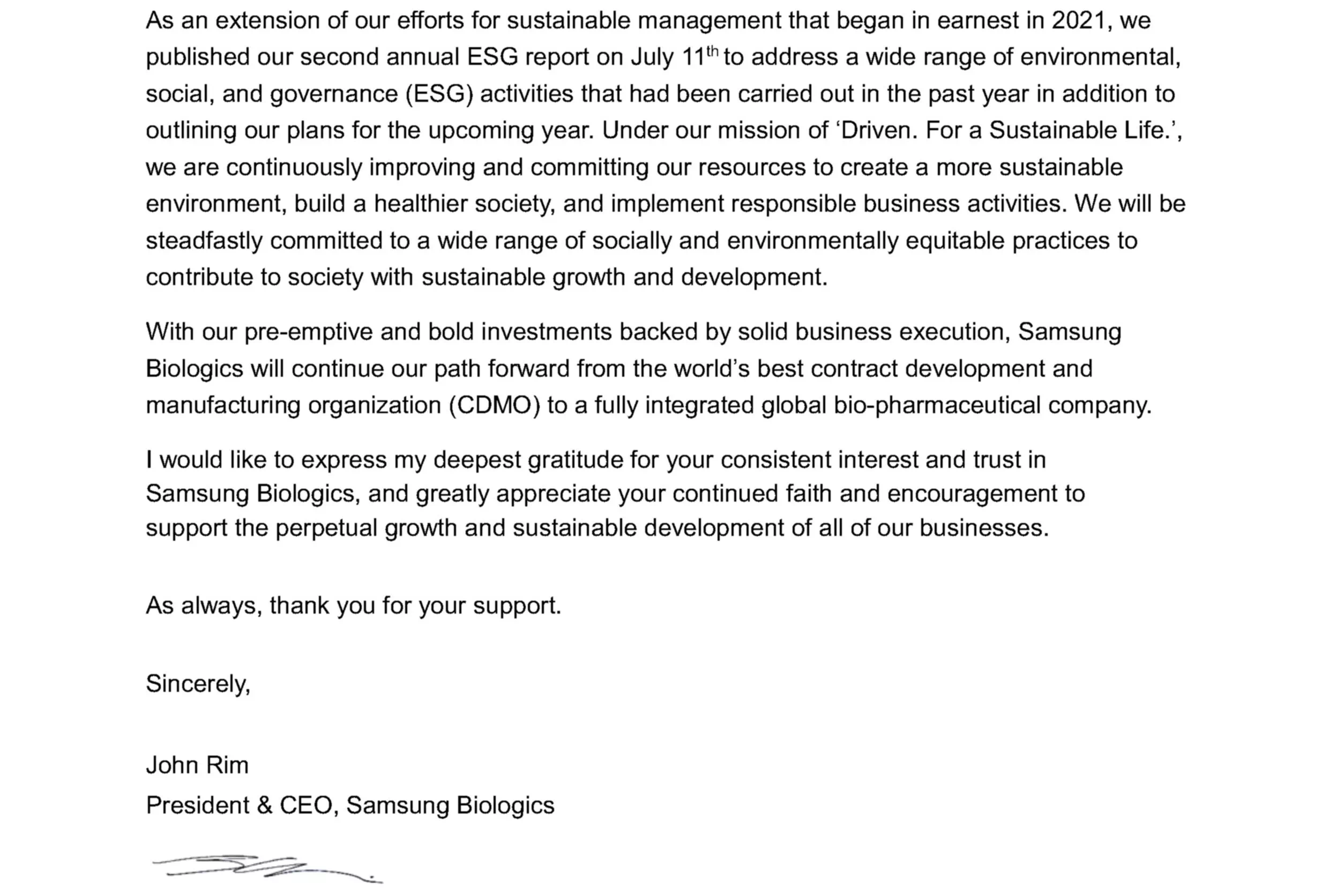 CEO IR Newsletter
