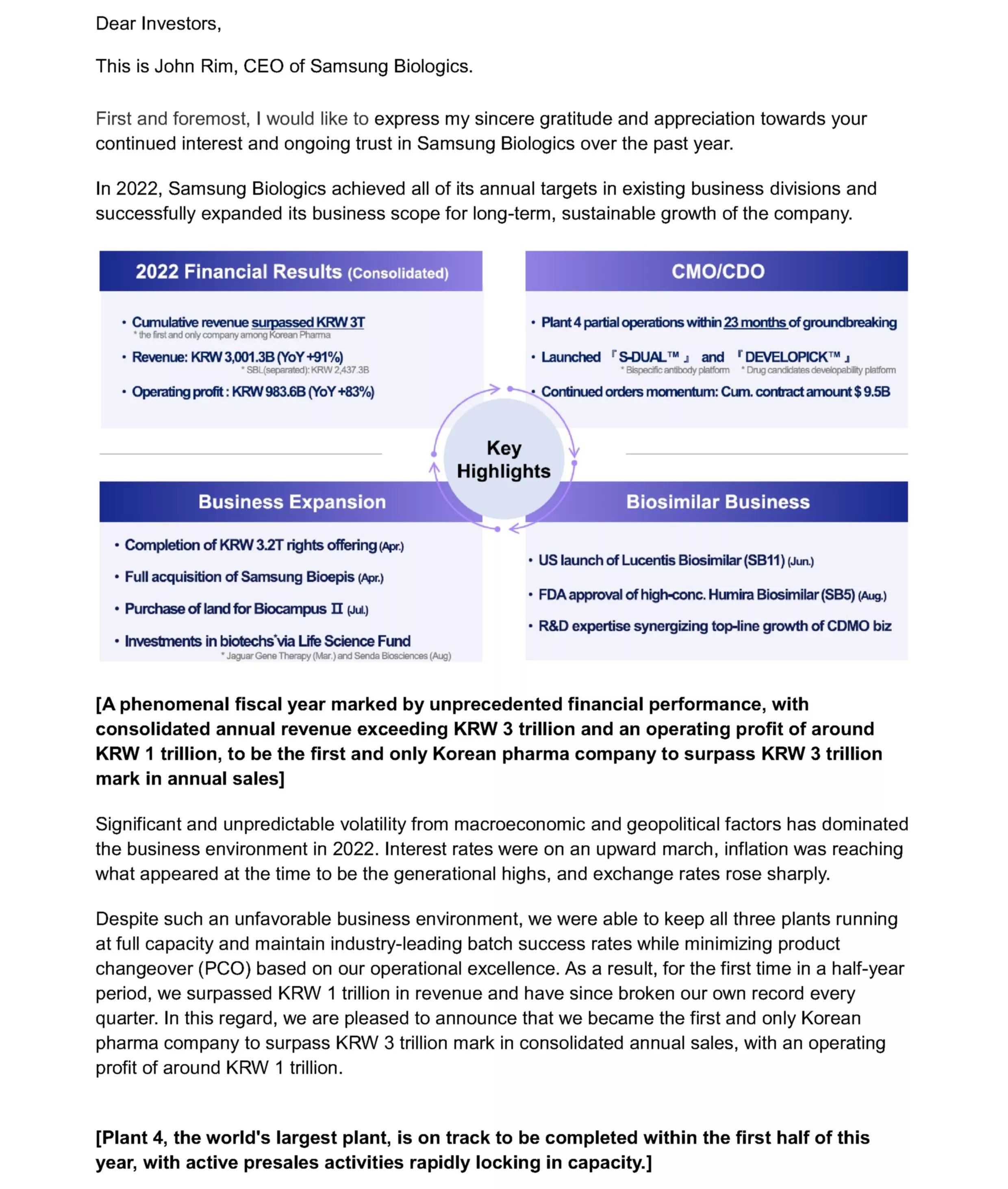 CEO IR Newsletter
