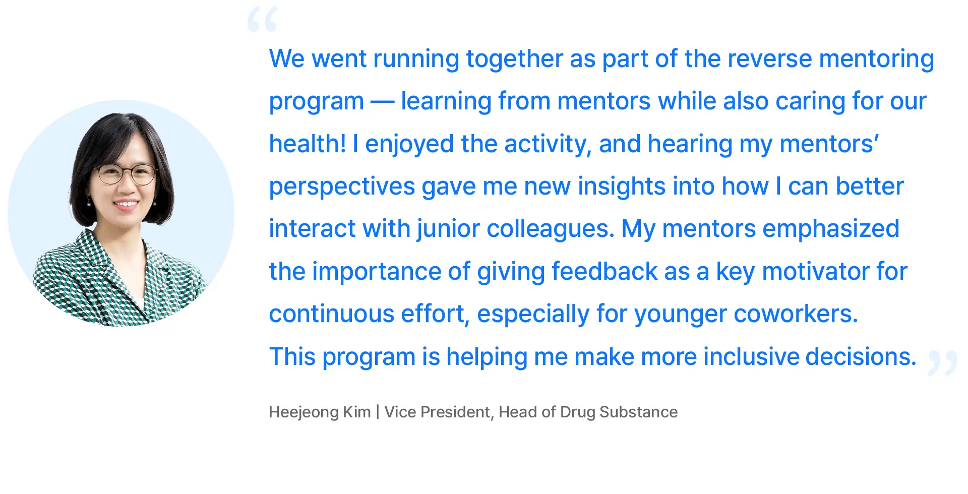 PC 01 Quotation from Heejeong Kim VP on reverse mentoring