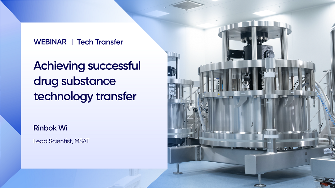 Our Fierce Pharma webinar on downstream drug substance tech transfer is now available On-Demand! 

Rinbok Wi, Lead Scientist at Samsung Biologics, shared practical strategies for achieving success in downstream drug substance technology transfer—from ensuring regulatory compliance to overcoming scale-up and commercialization challenges. 

​Watch the full webinar on demand now.